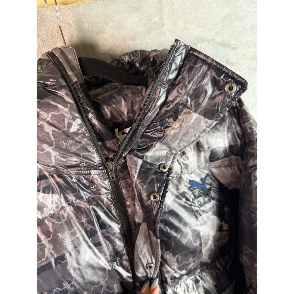 PUMA x KidSuper AOP Jacket Mens XL Black RDS Down Puffer Packable MSRP 400 NWT - Picture 10 of 11